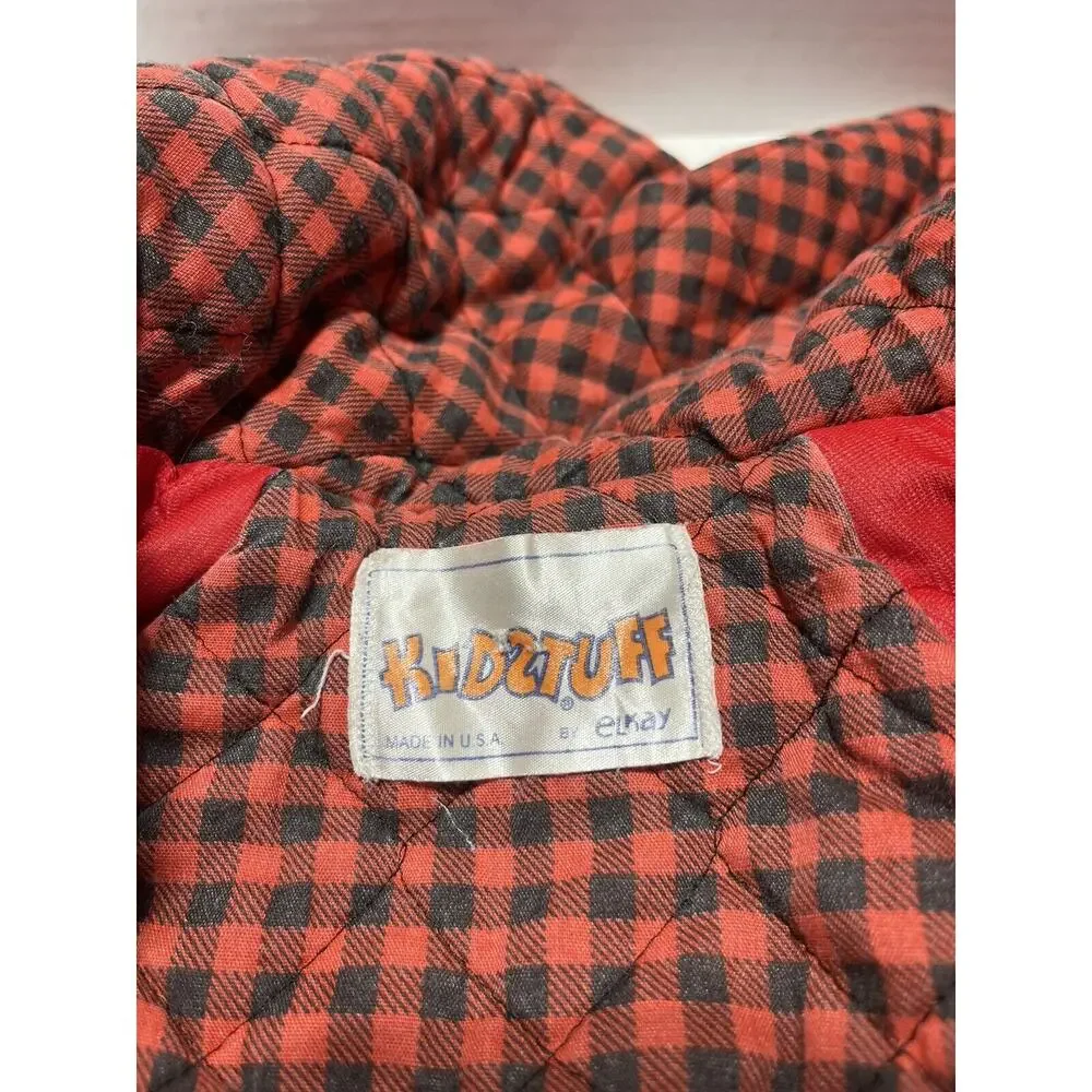 Vintage 12 Months Baby Jacket Red Kids if By Elkay Made In USA Hood